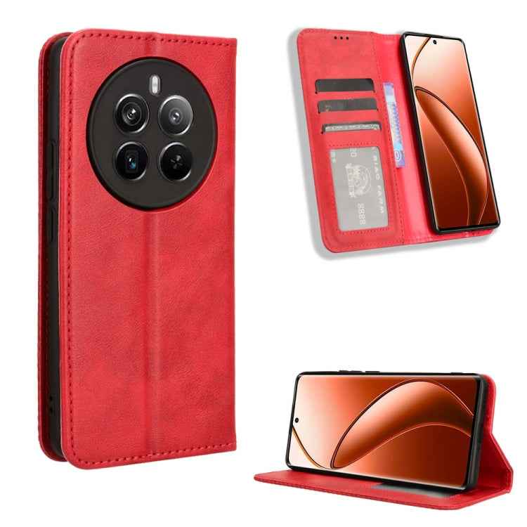 Magnetic Buckle Retro Texture Leather Phone Case, For Realme C63 4G / C61 4G / Narzo N63 4G, For Realme 12 Lite 4G, For Realme GT Neo6 SE 5G, For Realme 12 / 12X 5G, For Realme Narzo 70 Pro 5G, For Realme 12+ 5G, For Realme Note 50 4G                  ...