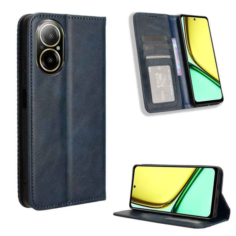 Magnetic Buckle Retro Texture Leather Phone Case, For Realme C63 4G / C61 4G / Narzo N63 4G, For Realme 12 Lite 4G, For Realme GT Neo6 SE 5G, For Realme 12 / 12X 5G, For Realme Narzo 70 Pro 5G, For Realme 12+ 5G, For Realme Note 50 4G                  ...