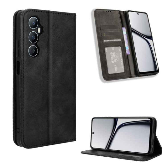 Magnetic Buckle Retro Texture Leather Phone Case, For Realme C65 4G, For Realme GT Neo5 SE