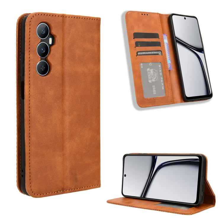 Magnetic Buckle Retro Texture Leather Phone Case, For Realme C53 / Narzo N53 4G, For Realme 11 5G, For Realme 11 Pro / 11 Pro+, For Realme C65 4G, For Realme GT Neo5 SE