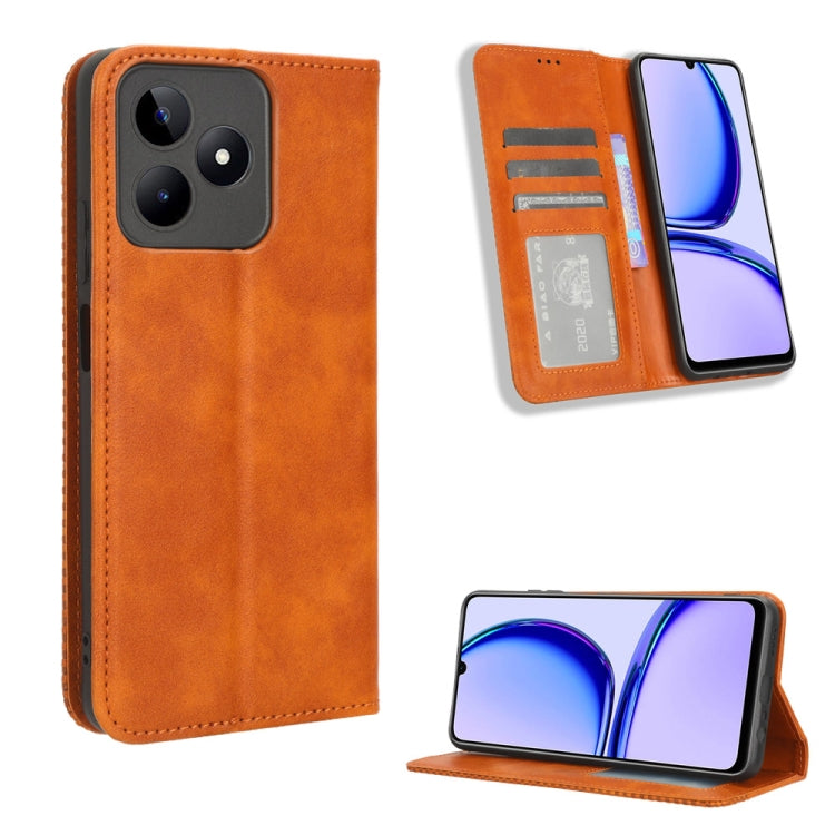 Magnetic Buckle Retro Texture Leather Phone Case, For Realme 12+ 5G, For Realme Note 50 4G, For Realme 12 Pro / Pro+ 5G, For Realme C67 4G, For Realme 11 4G Foreign, For Realme GT5 5G, For Realme 11 5G Foreign / 11X, For Realme C53 / Narzo N53 4G      ...