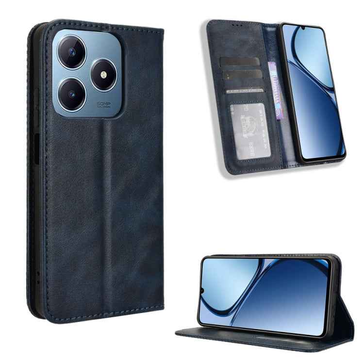Magnetic Buckle Retro Texture Leather Phone Case, For Realme C63 4G / C61 4G / Narzo N63 4G, For Realme 12 Lite 4G, For Realme GT Neo6 SE 5G, For Realme 12 / 12X 5G, For Realme Narzo 70 Pro 5G, For Realme 12+ 5G, For Realme Note 50 4G                  ...