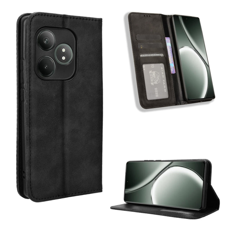 Magnetic Buckle Retro Texture Leather Phone Case, For Realme 14 Pro Lite 5G, For Realme P3 Pro 5G, For Realme 14 Pro+ 5G, For Realme 14 Pro 5G, For Realme C75 4G, For Realme GT 7 Pro 5G, For Realme 13+ 5G Global, For Realme 13 Pro 5G / 13 Pro+ 5G      ...