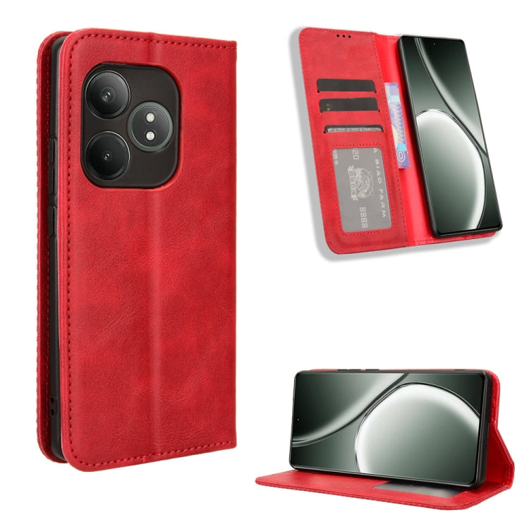 Magnetic Buckle Retro Texture Leather Phone Case, For Realme 14 Pro Lite 5G, For Realme P3 Pro 5G, For Realme 14 Pro+ 5G, For Realme 14 Pro 5G, For Realme C75 4G, For Realme GT 7 Pro 5G, For Realme 13+ 5G Global, For Realme 13 Pro 5G / 13 Pro+ 5G      ...