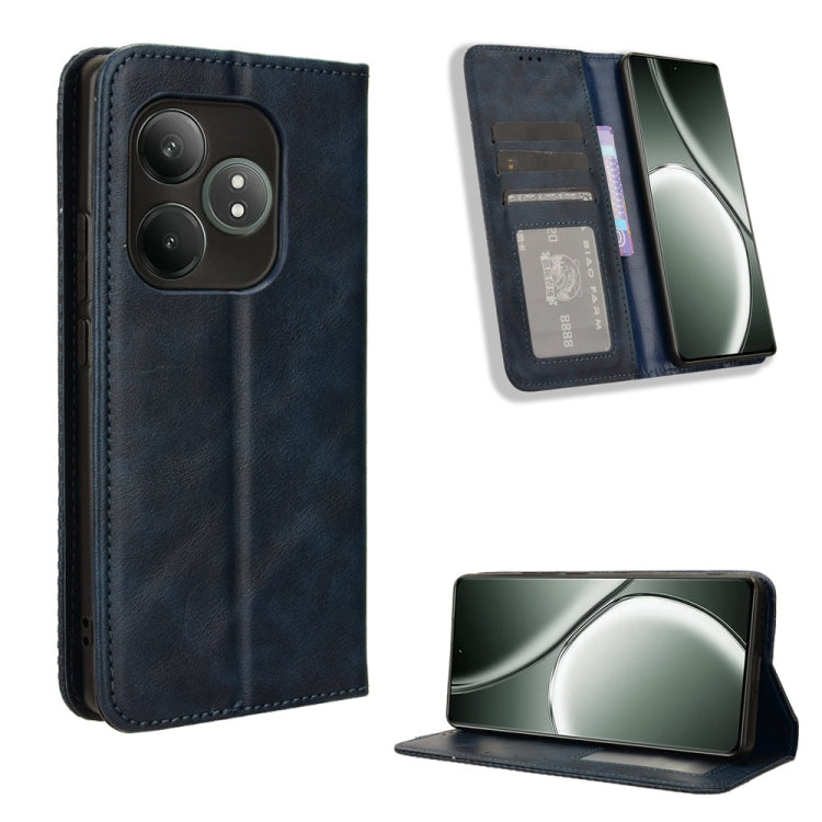 Magnetic Buckle Retro Texture Leather Phone Case, For Realme 14 Pro Lite 5G, For Realme P3 Pro 5G, For Realme 14 Pro+ 5G, For Realme 14 Pro 5G, For Realme C75 4G, For Realme GT 7 Pro 5G, For Realme 13+ 5G Global, For Realme 13 Pro 5G / 13 Pro+ 5G      ...