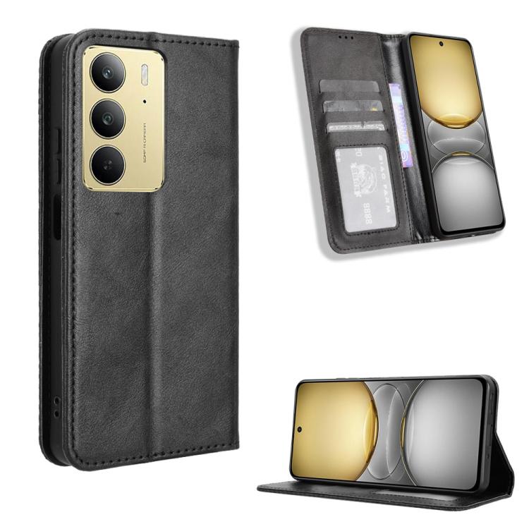 Magnetic Buckle Retro Texture Leather Phone Case, For Realme 14 Pro Lite 5G, For Realme P3 Pro 5G, For Realme 14 Pro+ 5G, For Realme 14 Pro 5G, For Realme C75 4G, For Realme GT 7 Pro 5G, For Realme 13+ 5G Global, For Realme 13 Pro 5G / 13 Pro+ 5G      ...