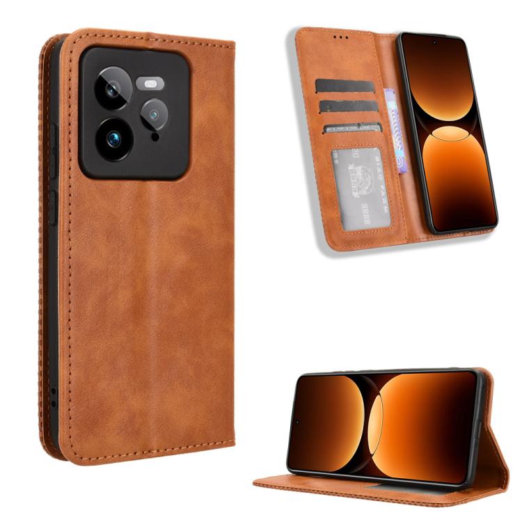 Magnetic Buckle Retro Texture Leather Phone Case, For Realme 14 Pro Lite 5G, For Realme P3 Pro 5G, For Realme 14 Pro+ 5G, For Realme 14 Pro 5G, For Realme C75 4G, For Realme GT 7 Pro 5G, For Realme 13+ 5G Global, For Realme 13 Pro 5G / 13 Pro+ 5G      ...
