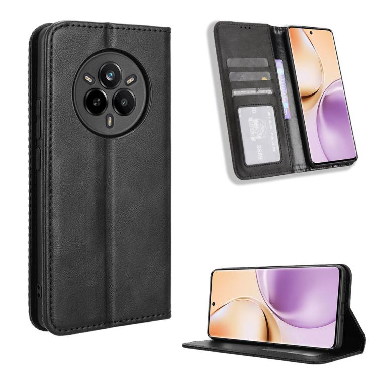 Magnetic Buckle Retro Texture Leather Phone Case, For Realme 14 Pro Lite 5G, For Realme P3 Pro 5G, For Realme 14 Pro+ 5G, For Realme 14 Pro 5G, For Realme C75 4G, For Realme GT 7 Pro 5G, For Realme 13+ 5G Global, For Realme 13 Pro 5G / 13 Pro+ 5G      ...