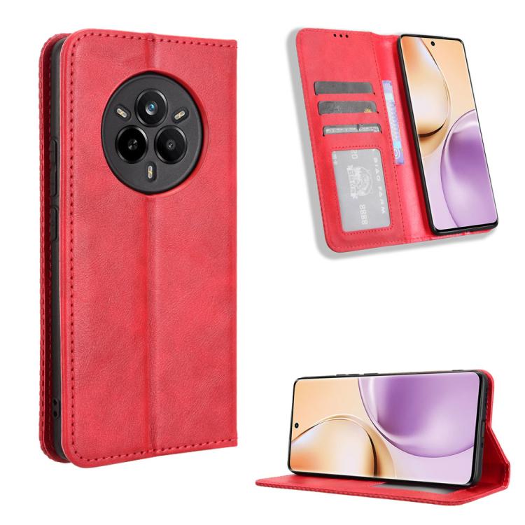 Magnetic Buckle Retro Texture Leather Phone Case, For Realme 14 Pro Lite 5G, For Realme P3 Pro 5G, For Realme 14 Pro+ 5G, For Realme 14 Pro 5G, For Realme C75 4G, For Realme GT 7 Pro 5G, For Realme 13+ 5G Global, For Realme 13 Pro 5G / 13 Pro+ 5G      ...