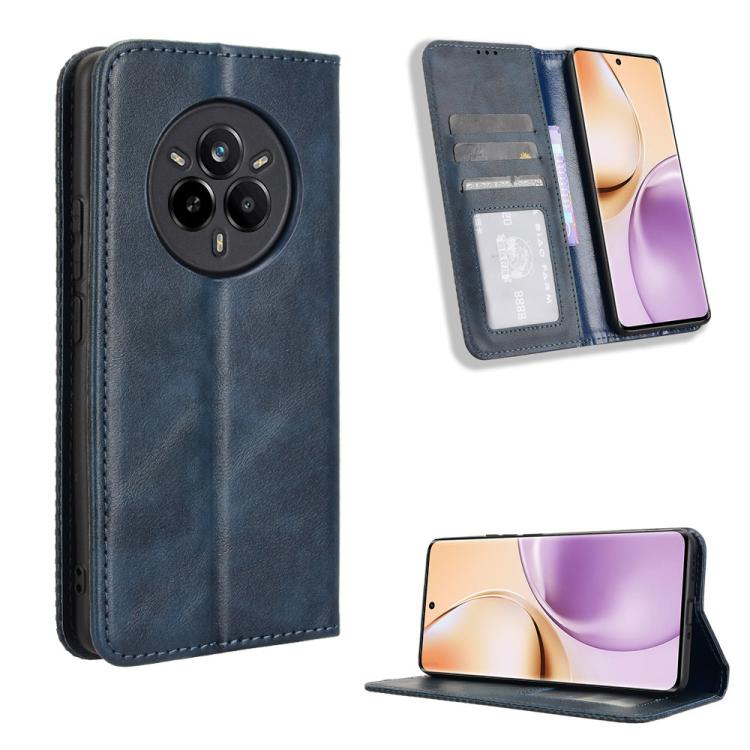Magnetic Buckle Retro Texture Leather Phone Case, For Realme 14 Pro Lite 5G, For Realme P3 Pro 5G, For Realme 14 Pro+ 5G, For Realme 14 Pro 5G, For Realme C75 4G, For Realme GT 7 Pro 5G, For Realme 13+ 5G Global, For Realme 13 Pro 5G / 13 Pro+ 5G      ...