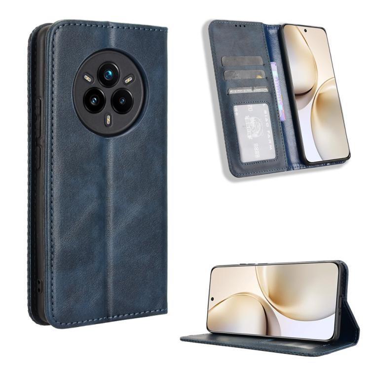Magnetic Buckle Retro Texture Leather Phone Case, For Realme 14 Pro Lite 5G, For Realme P3 Pro 5G, For Realme 14 Pro+ 5G, For Realme 14 Pro 5G, For Realme C75 4G, For Realme GT 7 Pro 5G, For Realme 13+ 5G Global, For Realme 13 Pro 5G / 13 Pro+ 5G      ...