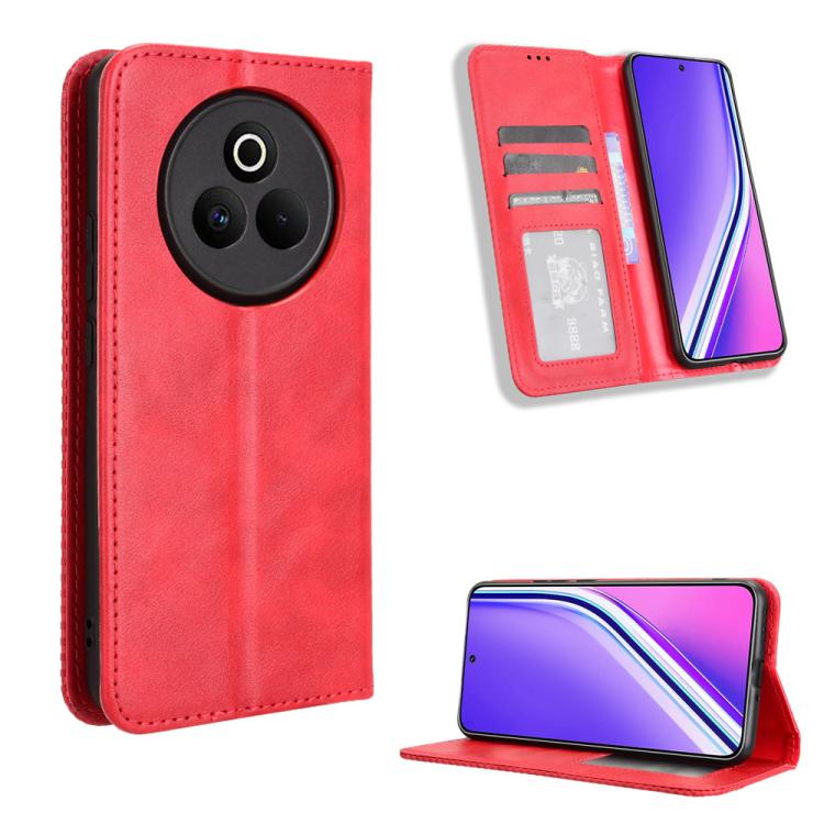 Magnetic Buckle Retro Texture Leather Phone Case, For Realme 14 Pro Lite 5G, For Realme P3 Pro 5G, For Realme 14 Pro+ 5G, For Realme 14 Pro 5G, For Realme C75 4G, For Realme GT 7 Pro 5G, For Realme 13+ 5G Global, For Realme 13 Pro 5G / 13 Pro+ 5G      ...