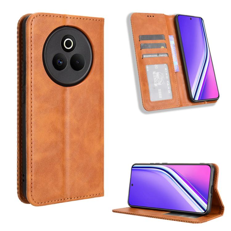 Magnetic Buckle Retro Texture Leather Phone Case, For Realme 14 Pro Lite 5G, For Realme P3 Pro 5G, For Realme 14 Pro+ 5G, For Realme 14 Pro 5G, For Realme C75 4G, For Realme GT 7 Pro 5G, For Realme 13+ 5G Global, For Realme 13 Pro 5G / 13 Pro+ 5G      ...