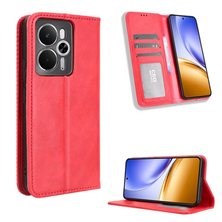 Magnetic Buckle Retro Texture Leather Phone Case, For Realme 15T 5G, For Realme C71 4G India / Note 70T 4G, For Realme 15 5G / 15 Pro 5G, For Realme 15 SEA, For Realme C71 4G, For Realme GT 7 5G, For Realme 14x 5G Malaysia / V70, For Realme 14 5G      ...