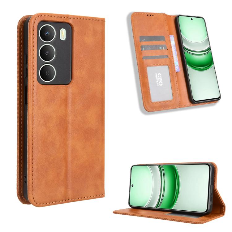 Magnetic Buckle Retro Texture Leather Phone Case, For Realme P4 Pro 5G, For Realme P4 5G, For Realme 15T 5G, For Realme C71 4G India / Note 70T 4G, For Realme 15 5G / 15 Pro 5G, For Realme 15 SEA, For Realme C71 4G, For Realme GT 7 5G                  ...