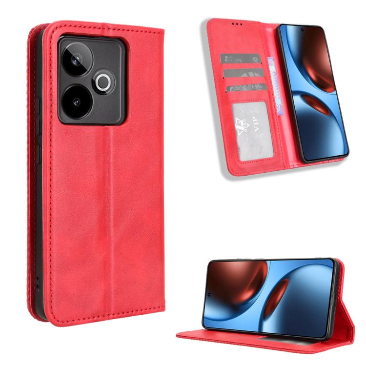 Magnetic Buckle Retro Texture Leather Phone Case, For Realme P4 Pro 5G, For Realme P4 5G, For Realme 15T 5G, For Realme C71 4G India / Note 70T 4G, For Realme 15 5G / 15 Pro 5G, For Realme 15 SEA, For Realme C71 4G, For Realme GT 7 5G                  ...