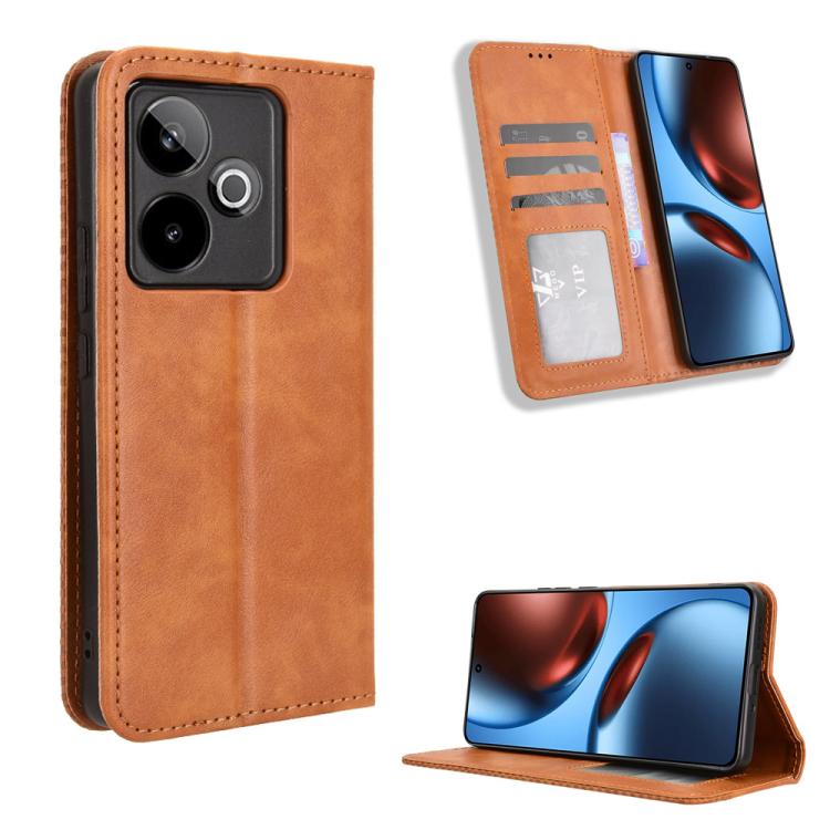 Magnetic Buckle Retro Texture Leather Phone Case, For Realme P4 Pro 5G, For Realme P4 5G, For Realme 15T 5G, For Realme C71 4G India / Note 70T 4G, For Realme 15 5G / 15 Pro 5G, For Realme 15 SEA, For Realme C71 4G, For Realme GT 7 5G                  ...