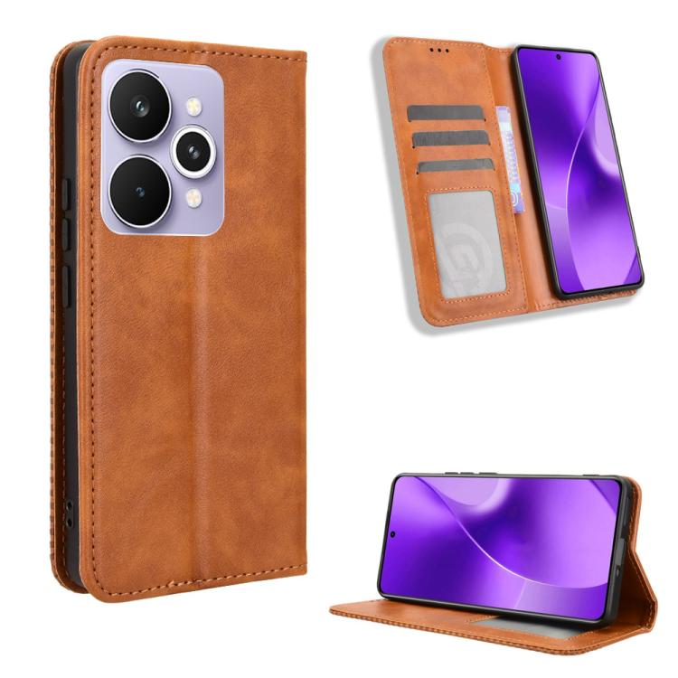 Magnetic Buckle Retro Texture Leather Phone Case, For Realme P4 Pro 5G, For Realme P4 5G, For Realme 15T 5G, For Realme C71 4G India / Note 70T 4G, For Realme 15 5G / 15 Pro 5G, For Realme 15 SEA, For Realme C71 4G, For Realme GT 7 5G                  ...