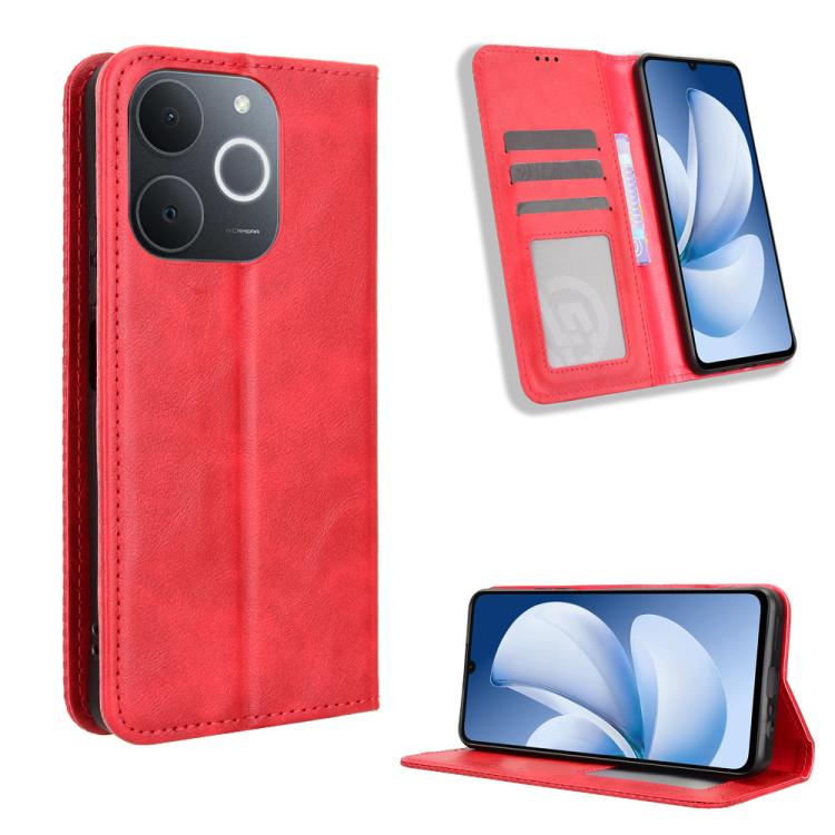 Magnetic Buckle Retro Texture Leather Phone Case, For Realme P4 Pro 5G, For Realme P4 5G, For Realme 15T 5G, For Realme C71 4G India / Note 70T 4G, For Realme 15 5G / 15 Pro 5G, For Realme 15 SEA, For Realme C71 4G, For Realme GT 7 5G                  ...