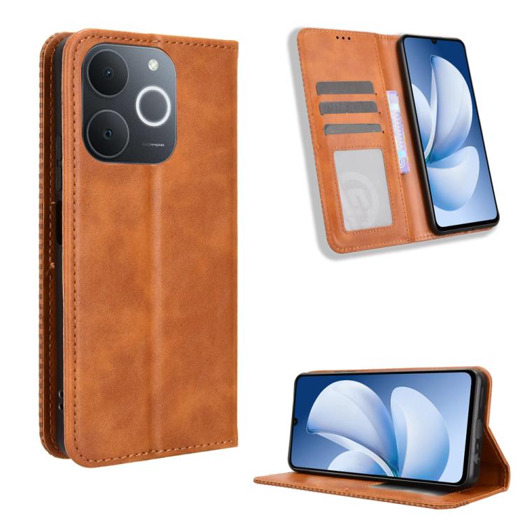 Magnetic Buckle Retro Texture Leather Phone Case, For Realme P4 Pro 5G, For Realme P4 5G, For Realme 15T 5G, For Realme C71 4G India / Note 70T 4G, For Realme 15 5G / 15 Pro 5G, For Realme 15 SEA, For Realme C71 4G, For Realme GT 7 5G                  ...