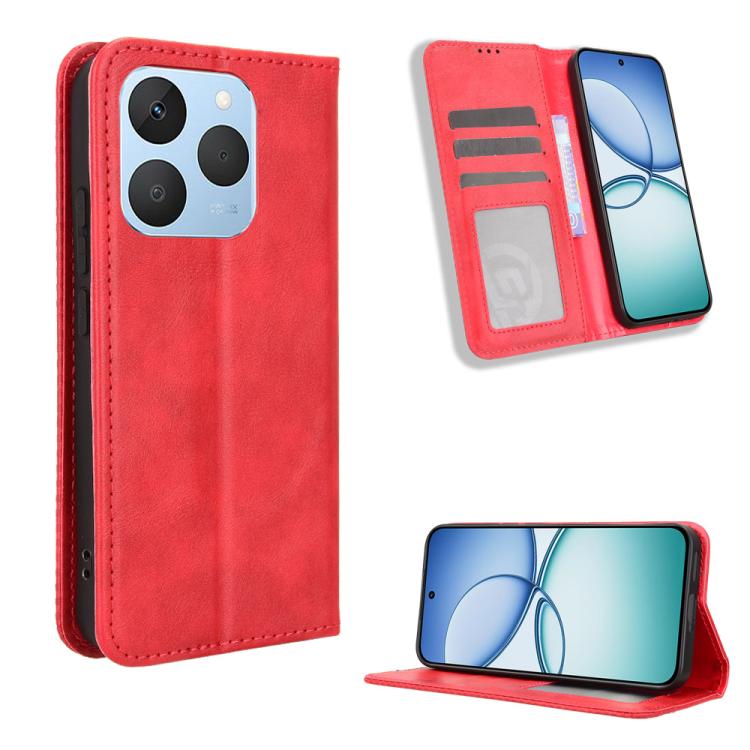 Magnetic Buckle Retro Texture Leather Phone Case, For Realme P4 Pro 5G, For Realme P4 5G, For Realme 15T 5G, For Realme C71 4G India / Note 70T 4G, For Realme 15 5G / 15 Pro 5G, For Realme 15 SEA, For Realme C71 4G, For Realme GT 7 5G                  ...