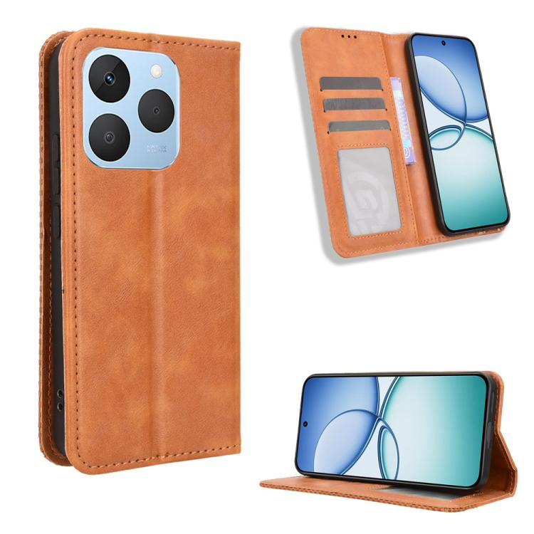 Magnetic Buckle Retro Texture Leather Phone Case, For Realme P4 Pro 5G, For Realme P4 5G, For Realme 15T 5G, For Realme C71 4G India / Note 70T 4G, For Realme 15 5G / 15 Pro 5G, For Realme 15 SEA, For Realme C71 4G, For Realme GT 7 5G                  ...