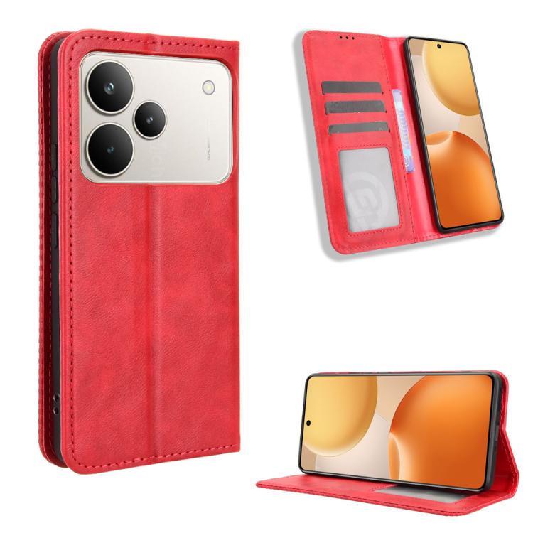 Magnetic Buckle Retro Texture Leather Phone Case, For Realme P4 Pro 5G, For Realme P4 5G, For Realme 15T 5G, For Realme C71 4G India / Note 70T 4G, For Realme 15 5G / 15 Pro 5G, For Realme 15 SEA, For Realme C71 4G, For Realme GT 7 5G                  ...