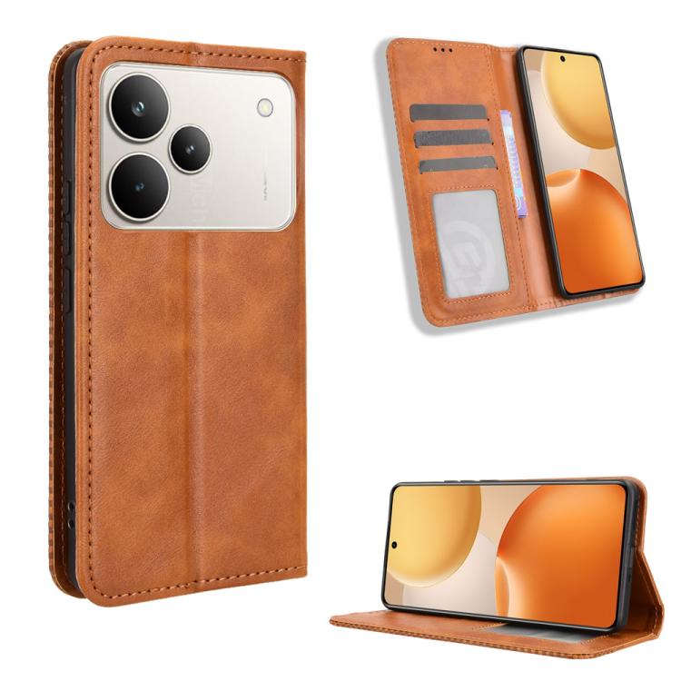Magnetic Buckle Retro Texture Leather Phone Case, For Realme P4 Pro 5G, For Realme P4 5G, For Realme 15T 5G, For Realme C71 4G India / Note 70T 4G, For Realme 15 5G / 15 Pro 5G, For Realme 15 SEA, For Realme C71 4G, For Realme GT 7 5G                  ...