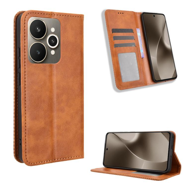 Magnetic Buckle Retro Texture Leather Phone Case, For Realme P4 Pro 5G, For Realme P4 5G, For Realme 15T 5G, For Realme C71 4G India / Note 70T 4G, For Realme 15 5G / 15 Pro 5G, For Realme 15 SEA, For Realme C71 4G, For Realme GT 7 5G                  ...