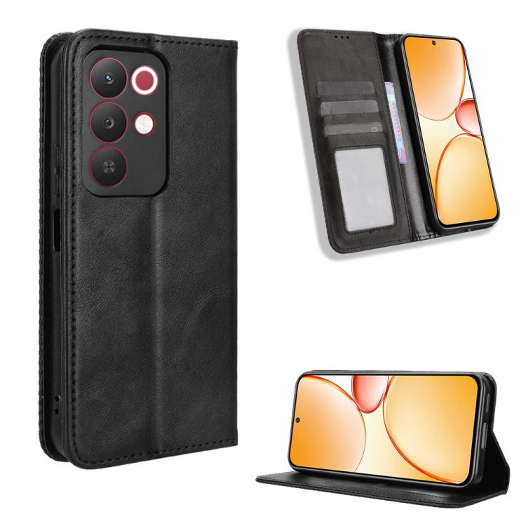Magnetic Buckle Retro Texture Leather Phone Case, For Realme C100 4G, For Realme C83 5G / P4 Lite 5G, For Realme P4 Power 5G, For Realme Note 80 4G, For Realme 16 5G, For Realme 16 Pro+ 5G, For Realme 16 Pro 5G, For Realme P4x 5G                       ...