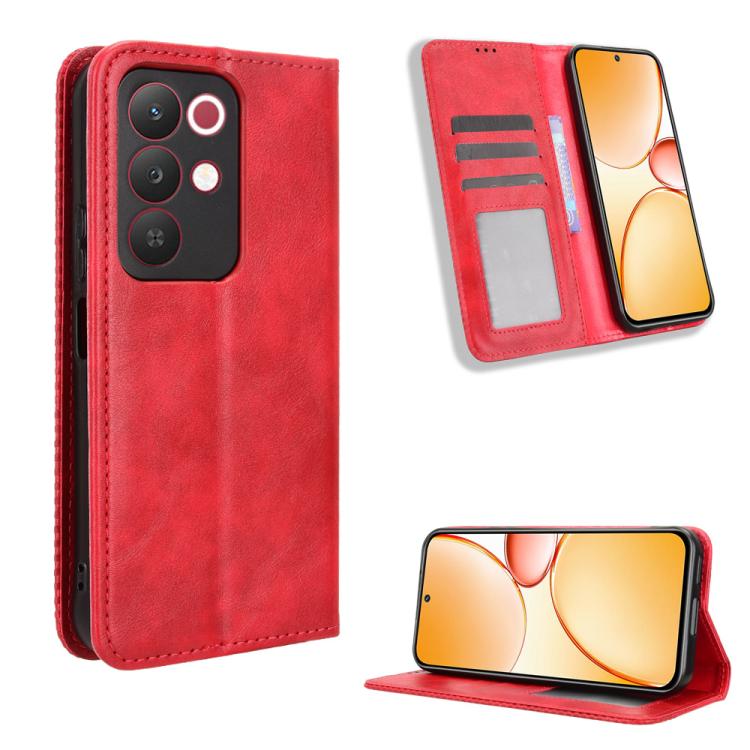 Magnetic Buckle Retro Texture Leather Phone Case, For Realme C100 4G, For Realme C83 5G / P4 Lite 5G, For Realme P4 Power 5G, For Realme Note 80 4G, For Realme 16 5G, For Realme 16 Pro+ 5G, For Realme 16 Pro 5G, For Realme P4x 5G                       ...