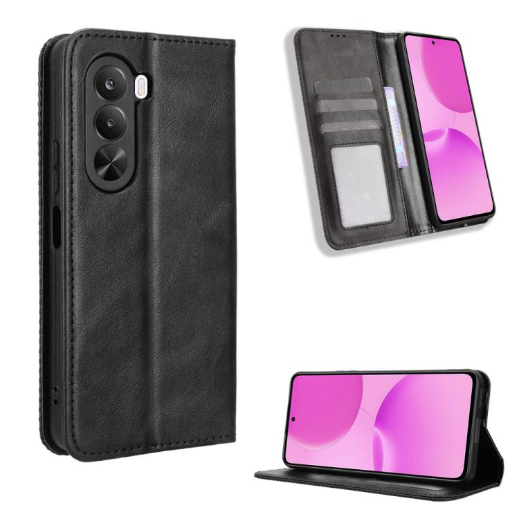 Magnetic Buckle Retro Texture Leather Phone Case, For Realme C100 4G, For Realme C83 5G / P4 Lite 5G, For Realme P4 Power 5G, For Realme Note 80 4G, For Realme 16 5G, For Realme 16 Pro+ 5G, For Realme 16 Pro 5G, For Realme P4x 5G                       ...