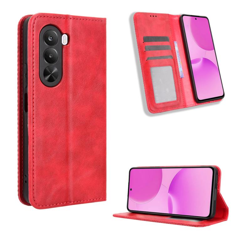 Magnetic Buckle Retro Texture Leather Phone Case, For Realme C100 4G, For Realme C83 5G / P4 Lite 5G, For Realme P4 Power 5G, For Realme Note 80 4G, For Realme 16 5G, For Realme 16 Pro+ 5G, For Realme 16 Pro 5G, For Realme P4x 5G                       ...
