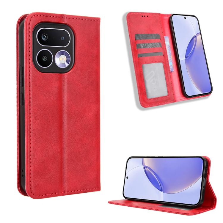 Magnetic Buckle Retro Texture Leather Phone Case, For Realme C100 4G, For Realme C83 5G / P4 Lite 5G, For Realme P4 Power 5G, For Realme Note 80 4G, For Realme 16 5G, For Realme 16 Pro+ 5G, For Realme 16 Pro 5G, For Realme P4x 5G                       ...