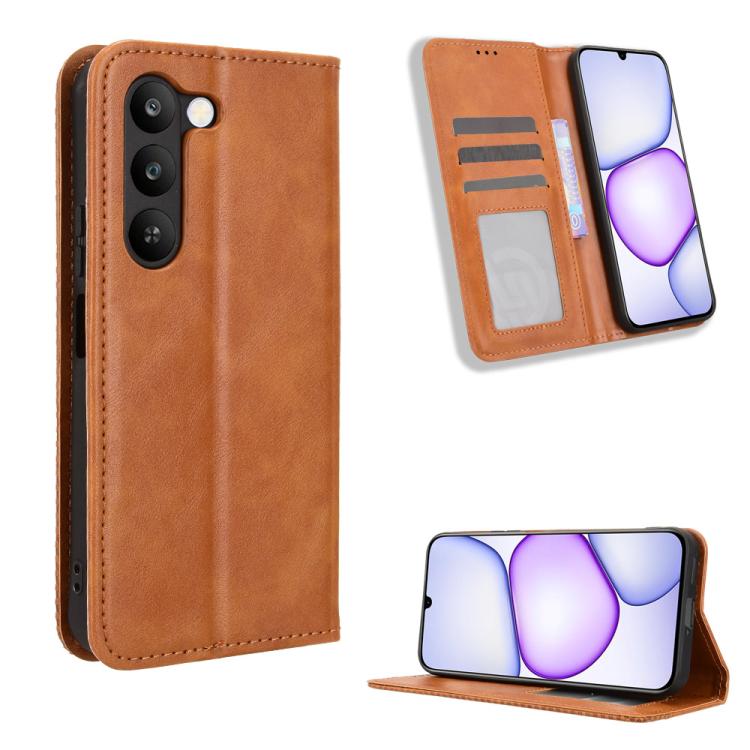Magnetic Buckle Retro Texture Leather Phone Case, For Realme C100 4G, For Realme C83 5G / P4 Lite 5G, For Realme P4 Power 5G, For Realme Note 80 4G, For Realme 16 5G, For Realme 16 Pro+ 5G, For Realme 16 Pro 5G, For Realme P4x 5G                       ...