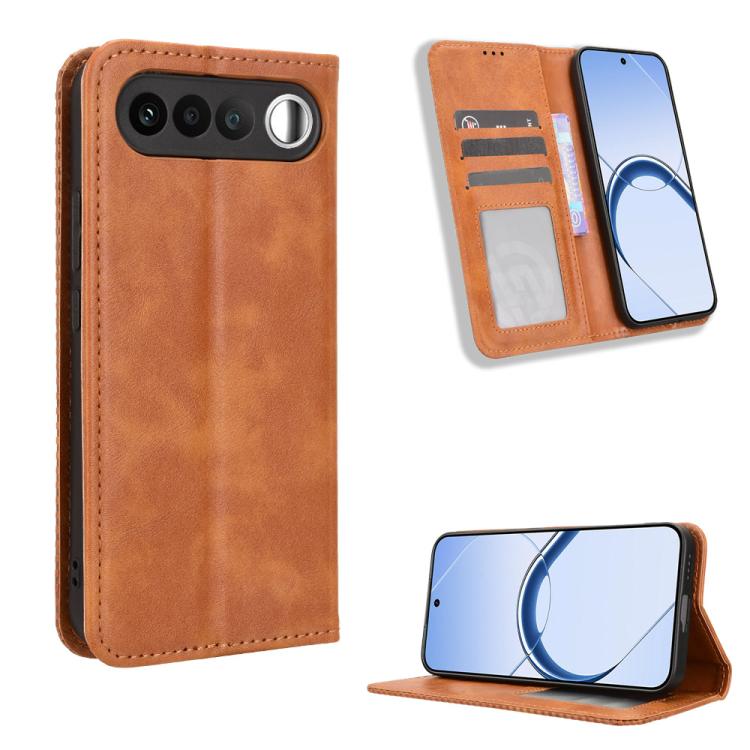 Magnetic Buckle Retro Texture Leather Phone Case, For Realme C100 4G, For Realme C83 5G / P4 Lite 5G, For Realme P4 Power 5G, For Realme Note 80 4G, For Realme 16 5G, For Realme 16 Pro+ 5G, For Realme 16 Pro 5G, For Realme P4x 5G                       ...
