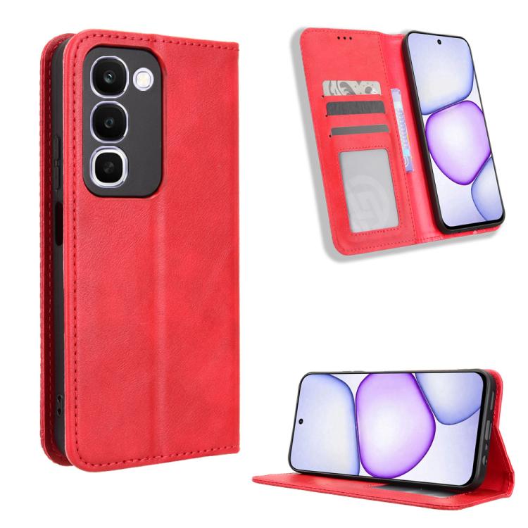Magnetic Buckle Retro Texture Leather Phone Case, For Realme C100 4G, For Realme C83 5G / P4 Lite 5G, For Realme P4 Power 5G, For Realme Note 80 4G, For Realme 16 5G, For Realme 16 Pro+ 5G, For Realme 16 Pro 5G, For Realme P4x 5G                       ...