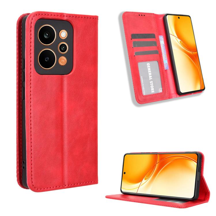 Magnetic Buckle Retro Texture Leather Phone Case, For Realme C100 4G, For Realme C83 5G / P4 Lite 5G, For Realme P4 Power 5G, For Realme Note 80 4G, For Realme 16 5G, For Realme 16 Pro+ 5G, For Realme 16 Pro 5G, For Realme P4x 5G                       ...