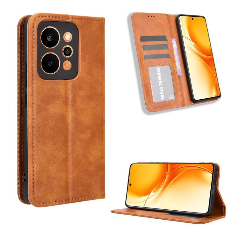 Magnetic Buckle Retro Texture Leather Phone Case, For Realme C100 4G, For Realme C83 5G / P4 Lite 5G, For Realme P4 Power 5G, For Realme Note 80 4G, For Realme 16 5G, For Realme 16 Pro+ 5G, For Realme 16 Pro 5G, For Realme P4x 5G                       ...