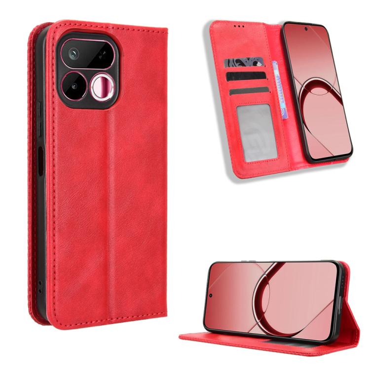 Magnetic Buckle Retro Texture Leather Phone Case, For Realme 16T 5G, For Realme C100i 4G / C100x 4G, For Realme C100 4G, For Realme C83 5G / P4 Lite 5G, For Realme P4 Power 5G, For Realme Note 80 4G, For Realme 16 5G, For Realme 16 Pro+ 5G             ...