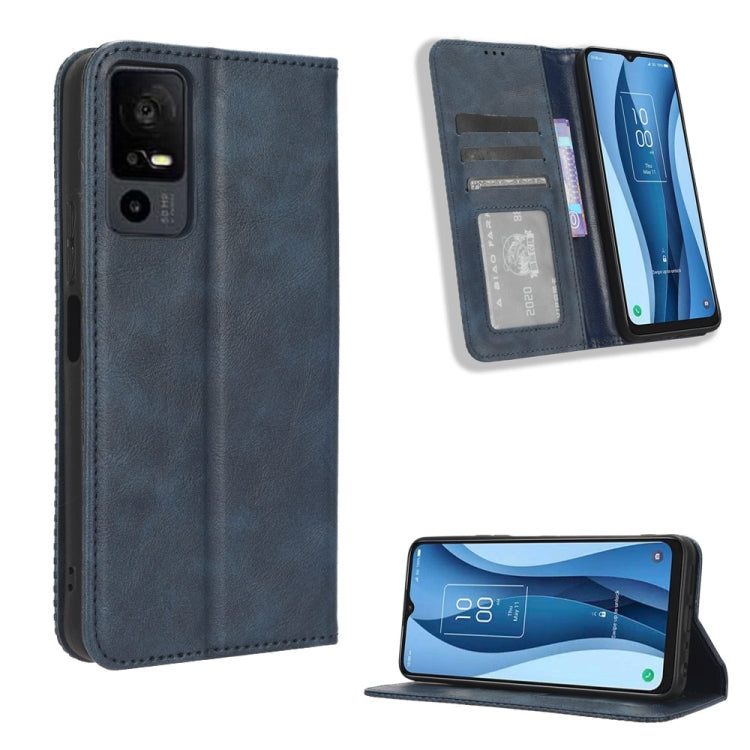Magnetic Buckle Retro Texture Leather Phone Case, For TCL 50 XL 5G, For TCL 50 5G, For TCL 50 SE 4G, For TCL 501 4G, For TCL 505 4G, For TCL 502, For TCL 40 XE 5G / 40 NxtPaper 5G, For TCL 40 NxtPaper 4G, For TCL 40 XE 5G, For TCL 40 XL, For TCL ION X