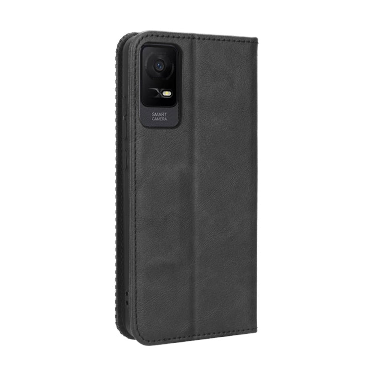 Magnetic Buckle Retro Texture Leather Phone Case, For TCL ION X