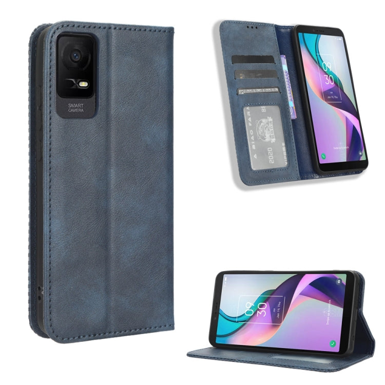 Magnetic Buckle Retro Texture Leather Phone Case, For TCL 50 XL 5G, For TCL 50 5G, For TCL 50 SE 4G, For TCL 501 4G, For TCL 505 4G, For TCL 502, For TCL 40 XE 5G / 40 NxtPaper 5G, For TCL 40 NxtPaper 4G, For TCL 40 XE 5G, For TCL 40 XL, For TCL ION X
