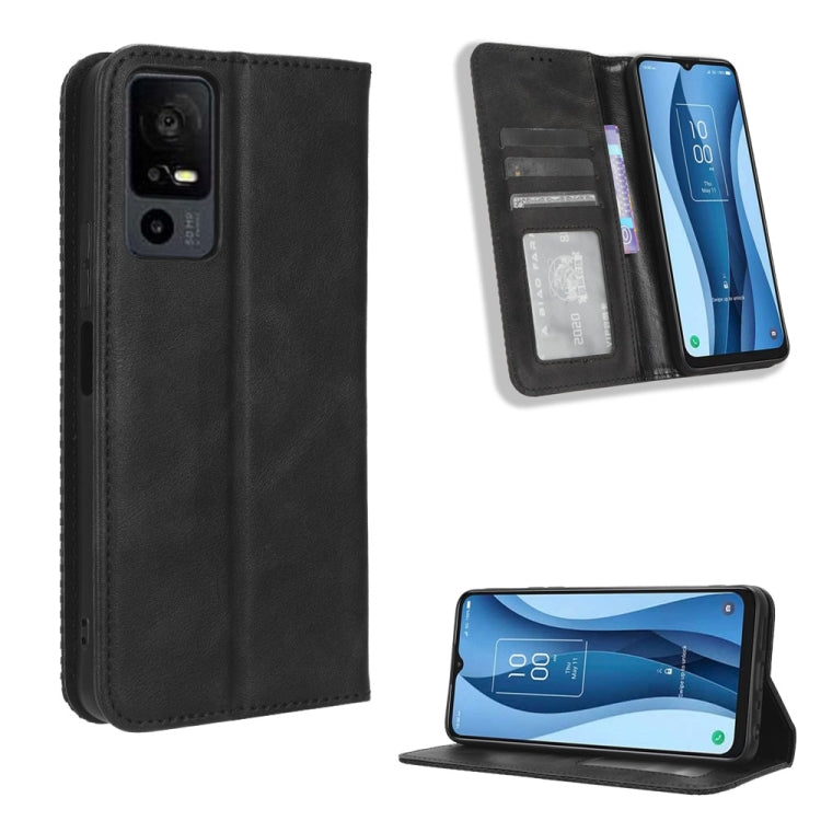 Magnetic Buckle Retro Texture Leather Phone Case, For TCL 50 XL 5G, For TCL 50 5G, For TCL 50 SE 4G, For TCL 501 4G, For TCL 505 4G, For TCL 502, For TCL 40 XE 5G / 40 NxtPaper 5G, For TCL 40 NxtPaper 4G, For TCL 40 XE 5G, For TCL 40 XL, For TCL ION X