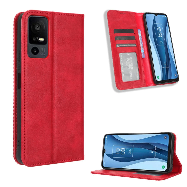 Magnetic Buckle Retro Texture Leather Phone Case, For TCL 50 XL 5G, For TCL 50 5G, For TCL 50 SE 4G, For TCL 501 4G, For TCL 505 4G, For TCL 502, For TCL 40 XE 5G / 40 NxtPaper 5G, For TCL 40 NxtPaper 4G, For TCL 40 XE 5G, For TCL 40 XL, For TCL ION X