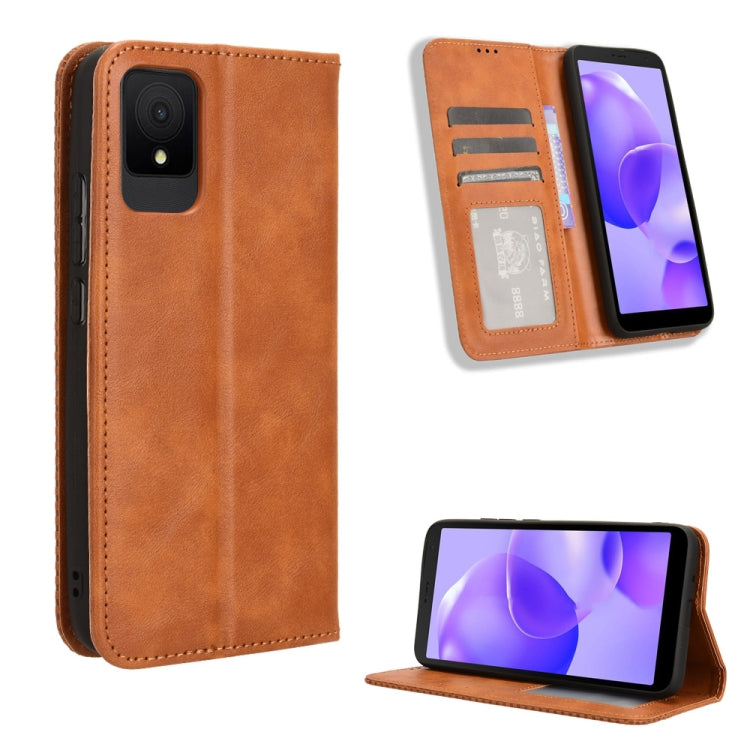 Magnetic Buckle Retro Texture Leather Phone Case, For TCL 50 XL 5G, For TCL 50 5G, For TCL 50 SE 4G, For TCL 501 4G, For TCL 505 4G, For TCL 502, For TCL 40 XE 5G / 40 NxtPaper 5G, For TCL 40 NxtPaper 4G, For TCL 40 XE 5G, For TCL 40 XL, For TCL ION X