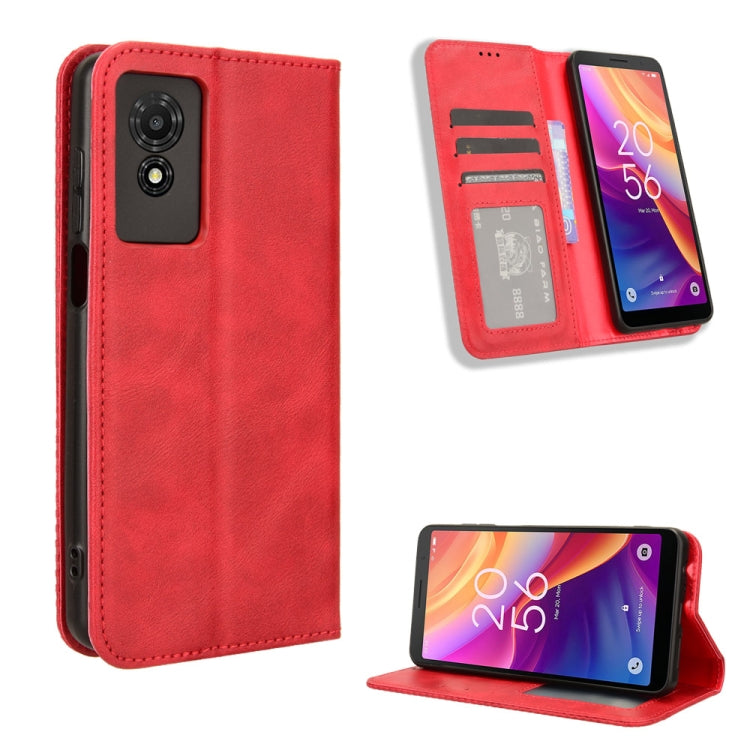Magnetic Buckle Retro Texture Leather Phone Case, For TCL 50 LE, For TCL 50 XL 5G, For TCL 50 5G, For TCL 50 SE 4G, For TCL 501 4G, For TCL 505 4G, For TCL 502, For TCL 40 XE 5G / 40 NxtPaper 5G, For TCL 40 NxtPaper 4G, For TCL 40 XE 5G, For TCL 40 XL ...