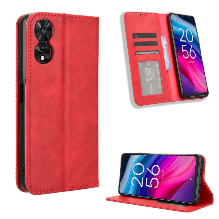 Magnetic Buckle Retro Texture Leather Phone Case, For TCL 50 LE, For TCL 50 XL 5G, For TCL 50 5G, For TCL 50 SE 4G, For TCL 501 4G, For TCL 505 4G, For TCL 502, For TCL 40 XE 5G / 40 NxtPaper 5G, For TCL 40 NxtPaper 4G, For TCL 40 XE 5G, For TCL 40 XL ...
