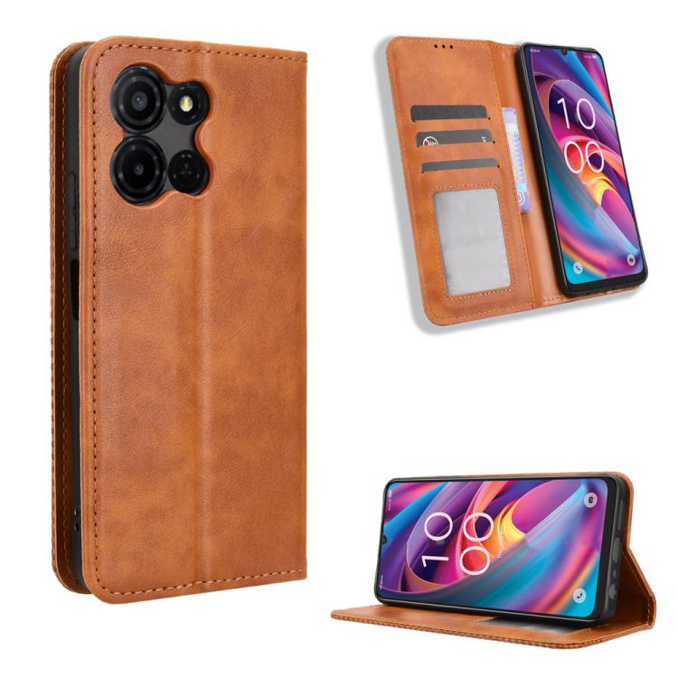 Magnetic Buckle Retro Texture Leather Phone Case, For TCL K70 SE T453D, For TCL K70 4G / K70 Power 4G, For TCL NxtPaper 70 Pro 5G, For TCL K32 5G / K33 5G, For TCL NxtPaper 60 Ultra 5G, For TCL 60 SE NxtPaper 5G, For TCL 60 NxtPaper, For TCL 605 / 60 S...