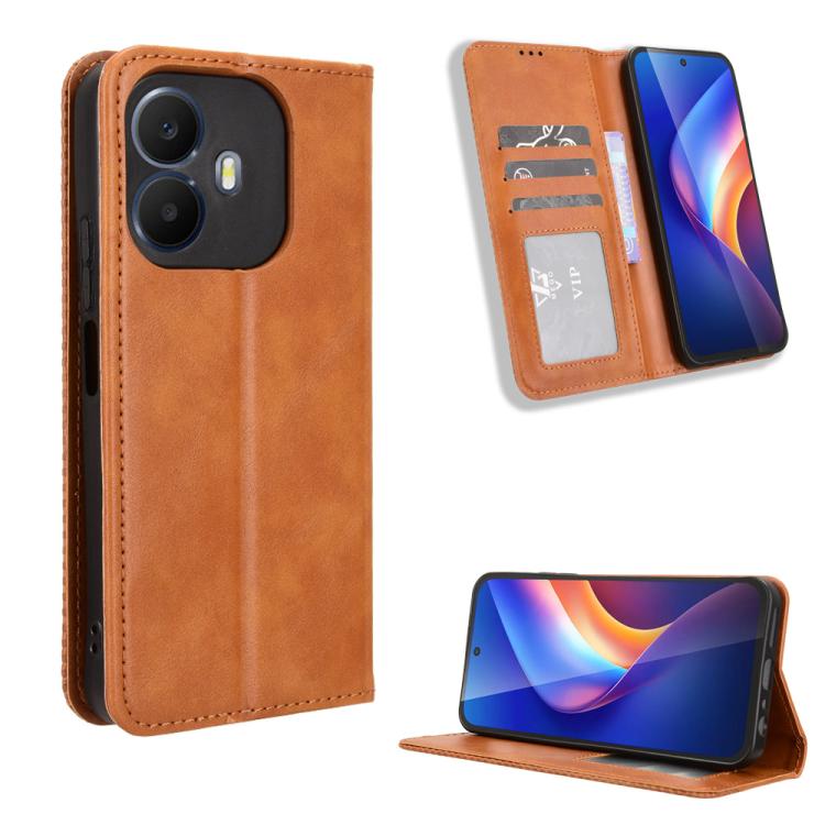 Magnetic Buckle Retro Texture Leather Phone Case, For TCL K70 5G / K70 XE, For TCL K70 SE T453D, For TCL K70 4G / K70 Power 4G, For TCL NxtPaper 70 Pro 5G, For TCL K32 5G / K33 5G, For TCL NxtPaper 60 Ultra 5G, For TCL 60 SE NxtPaper 5G                ...